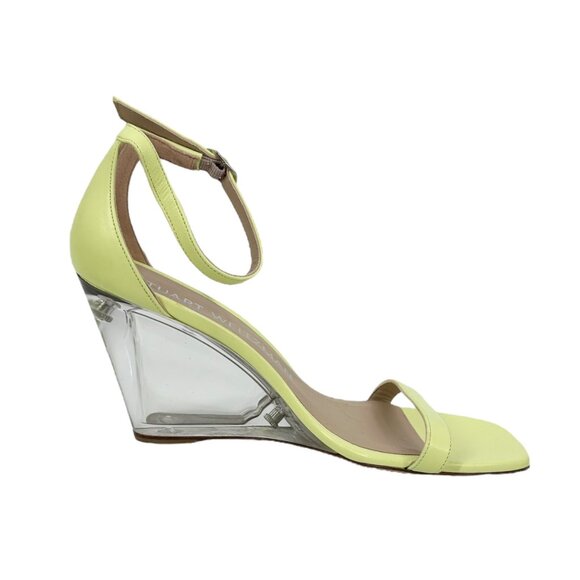 NWOB Stuart Weitzman Nudistlucite Wedge Heeled Sandals - Picture 3 of 6